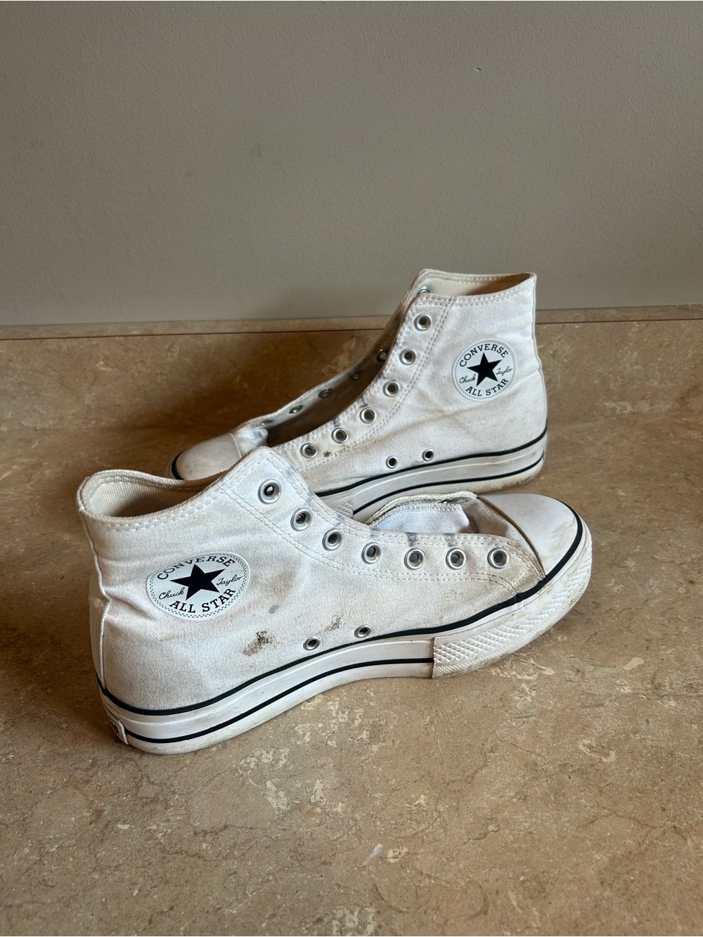 Converse White High-Top Canvas Sneakers Womens 10